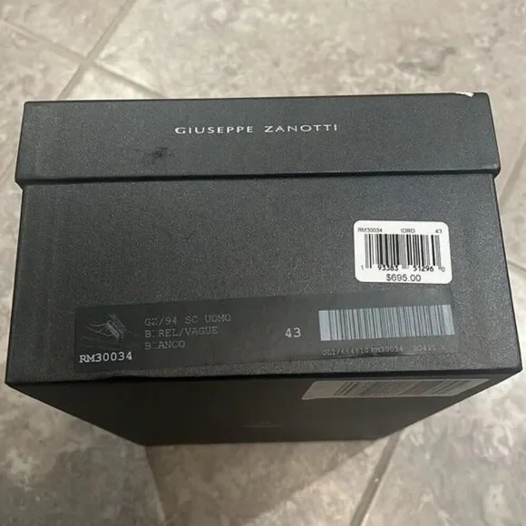 Giuseppe Zanotti Colorblock Leather Double-Zip Sneakers, NWT, Size EU 43
